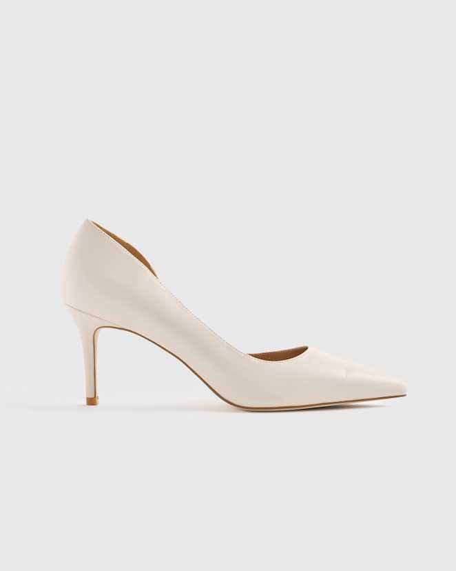 Bone Italian Leather 75mm d'Orsay Pump