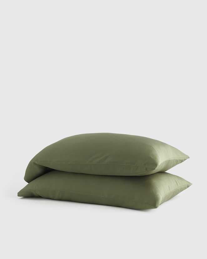 Olive Ensemble de taies d'oreiller en bambou