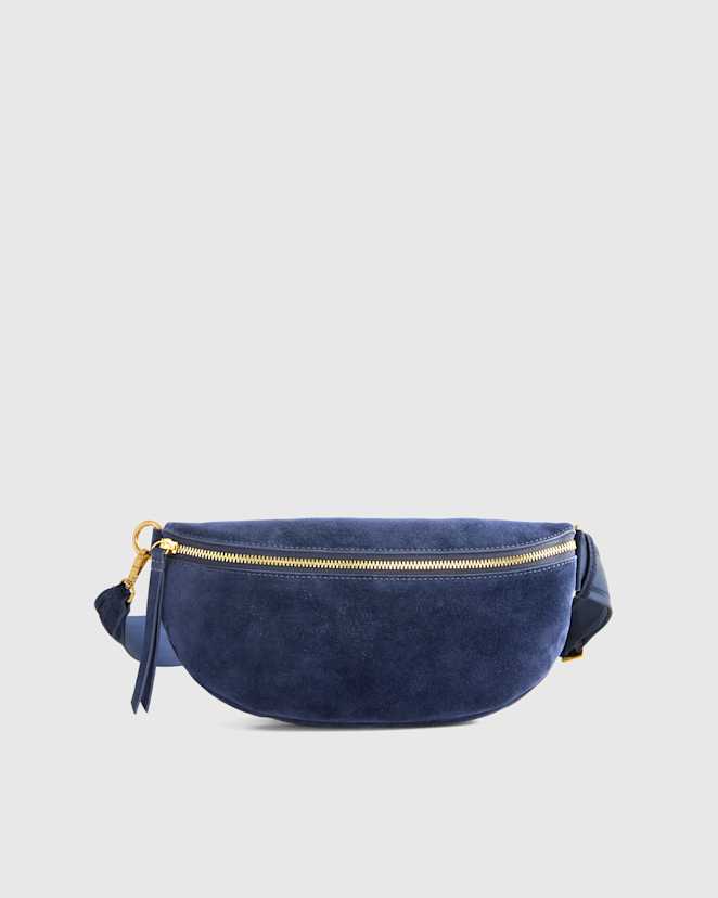Midnight Italian Suede Sling Bag