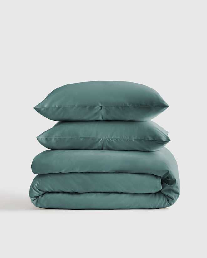 Pine Luxury Organic Sateen Duvet Cover Set