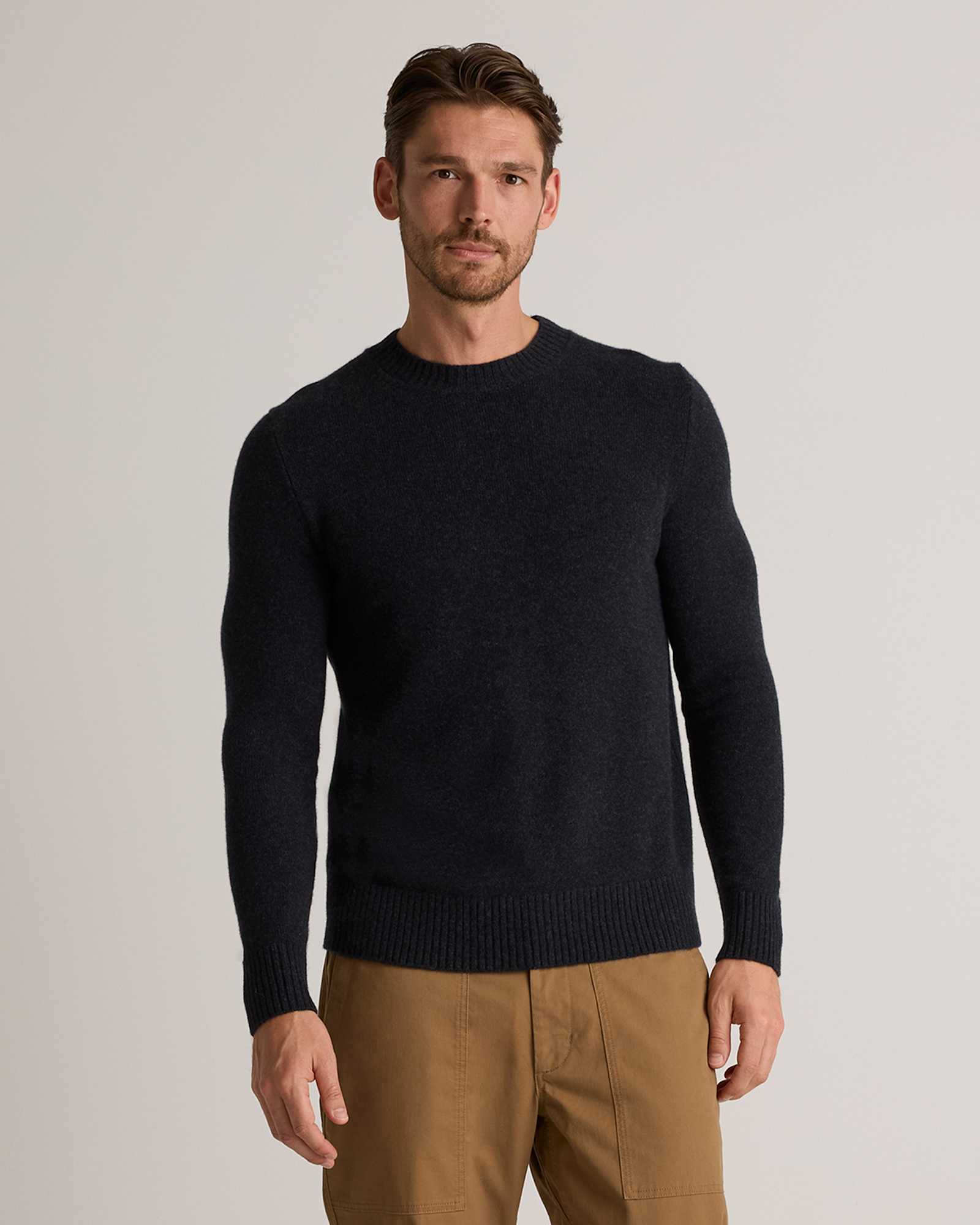 heather-caviar Luxe Baby Cashmere Crewneck Sweater