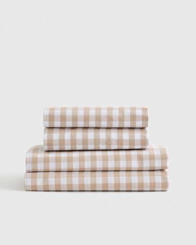 Cafe Classic Organic Percale Gingham Sheet Set