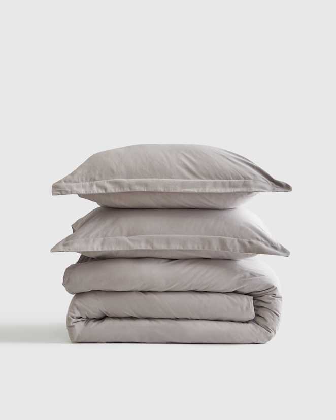 Light Grey Luxury Organic Flannel Duvet Cover Set