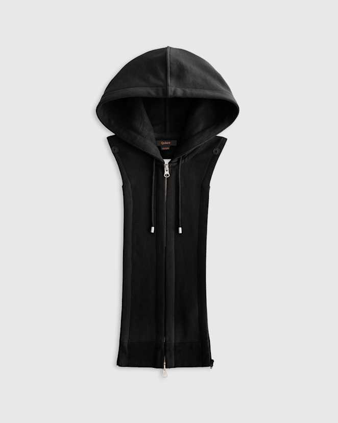 Black Organic Heavyweight Fleece Hoodie Blazer Insert