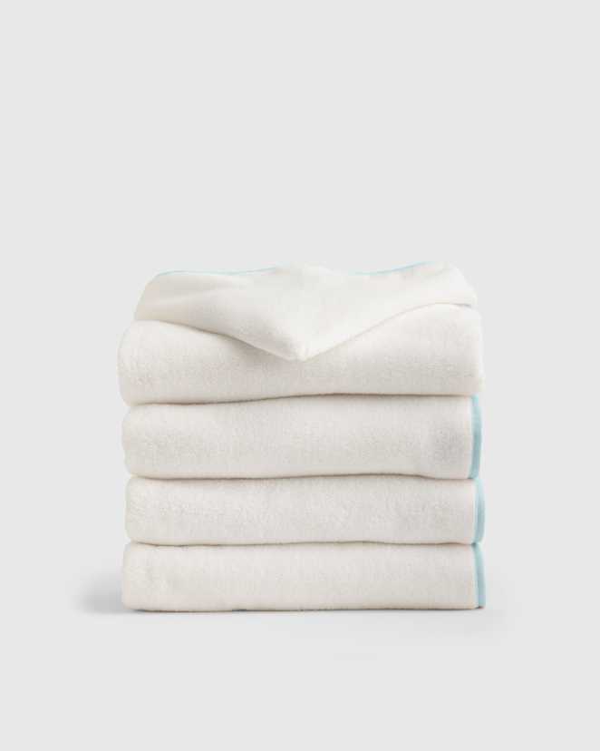 Light Blue Organic Turkish Cotton Kids Hooded Towel Set 4-Pack
