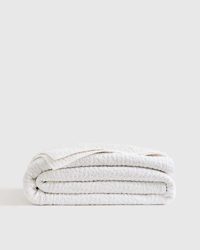 White Organic Cotton Hand Stitched Quilt