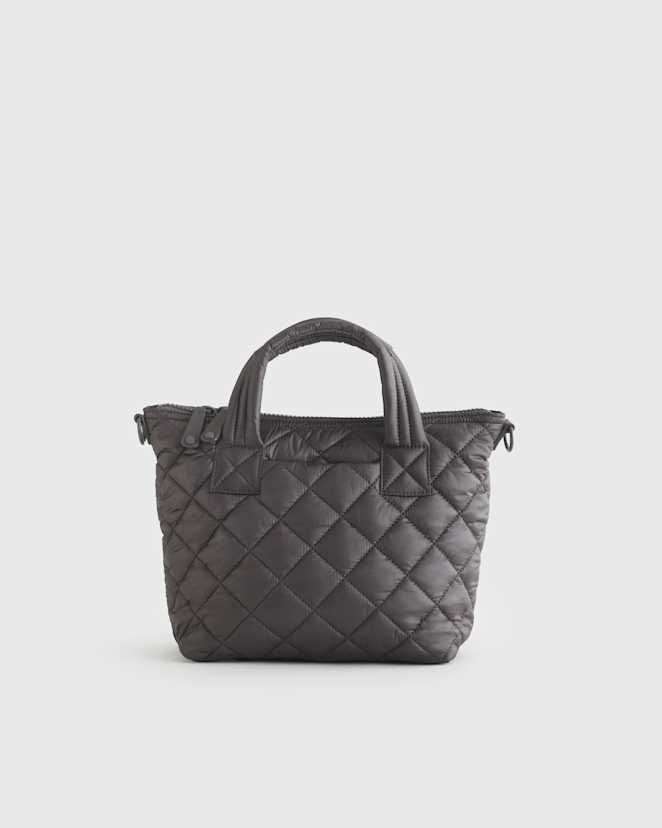 Charcoal Transit Quilted Small Crossbody Tote