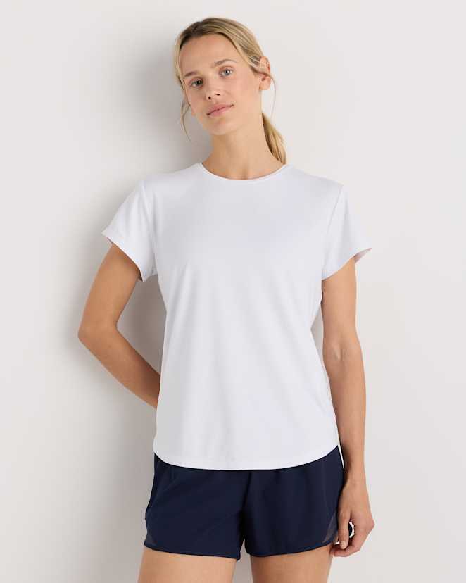 White Flowknit Breeze Tee