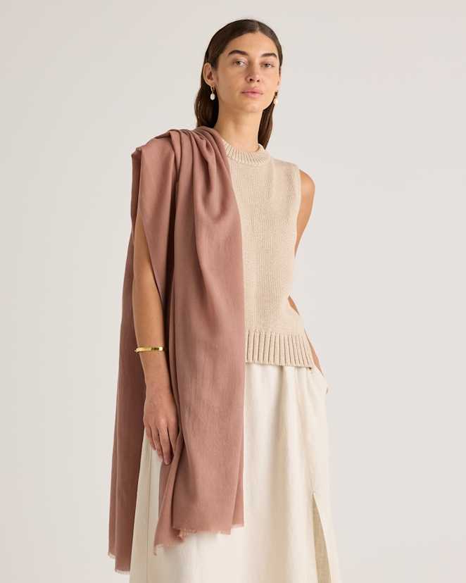 Light Mauve 100% Pashmina Wool Scarf