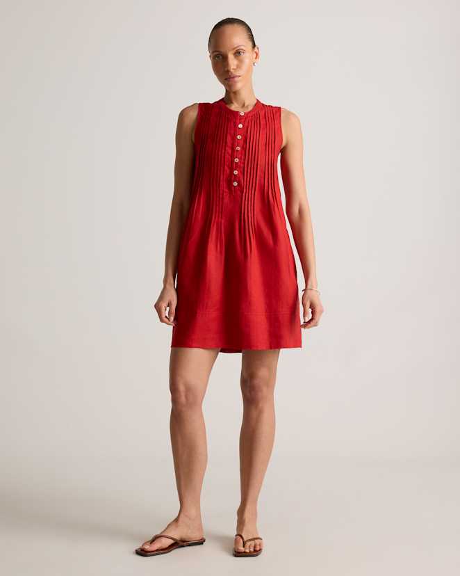 Chile 100% European Linen Sleeveless Swing Dress