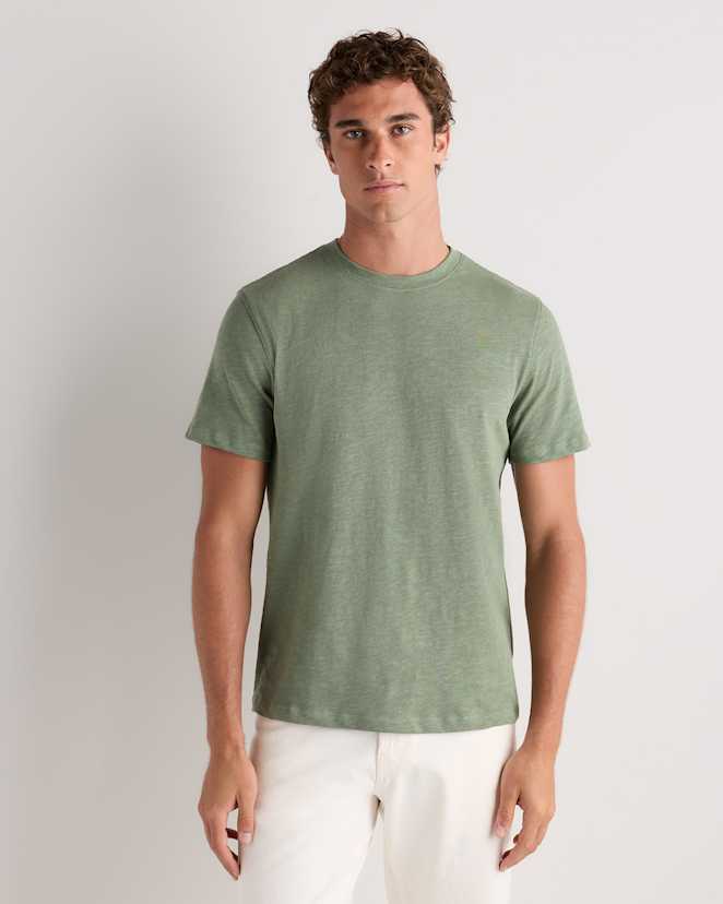 Sea Spray Green 100% Organic Cotton Slub Crewneck Tee