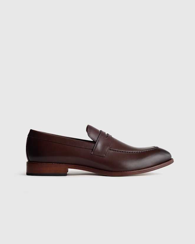 Brunette Calfskin Leather Penny Loafer