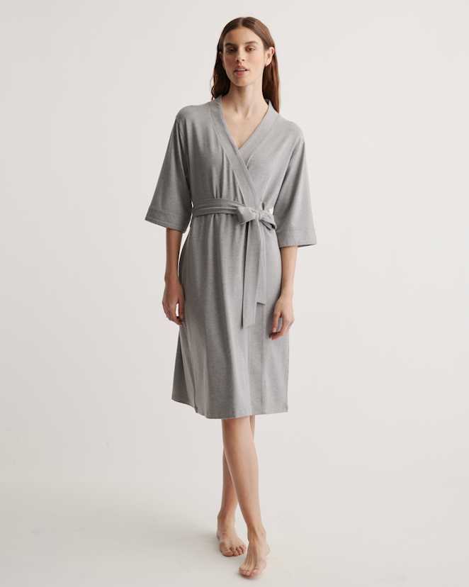 Heather Grey Bamboo Jersey Robe
