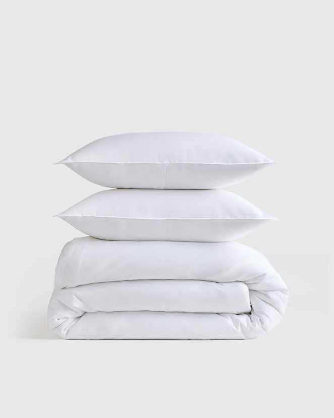 White Organic Cotton Sateen Comforter Set