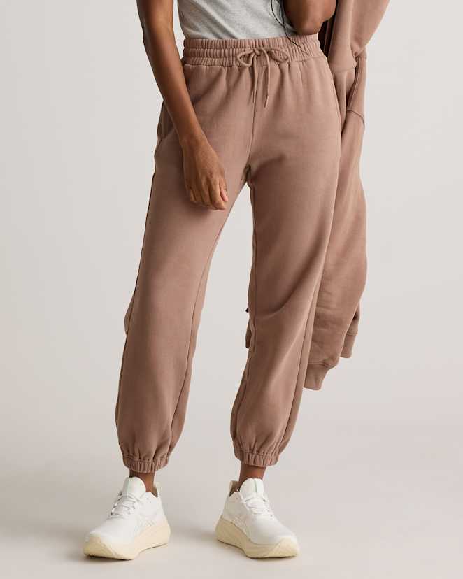 Taupe Organic Heavyweight Fleece Boyfriend Sweatpants