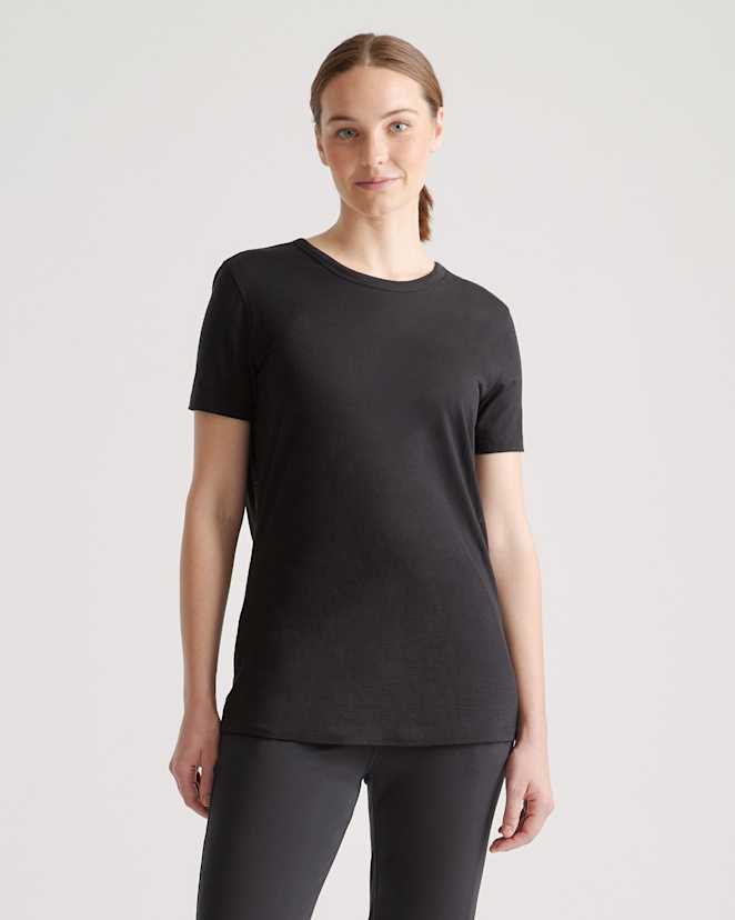 Black 100% Merino Wool All-Season Base Layer Tee