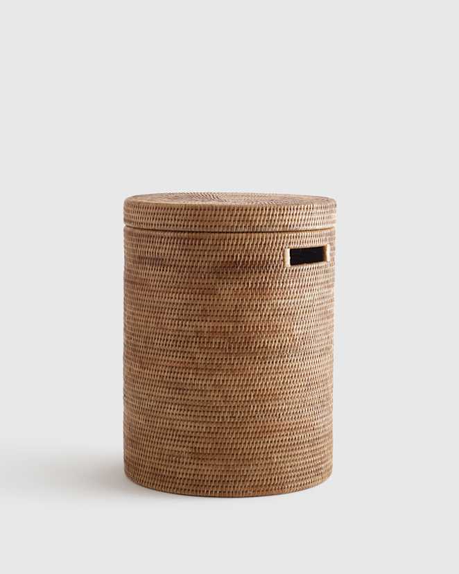 Honey Handwoven Rattan Hamper with Lid