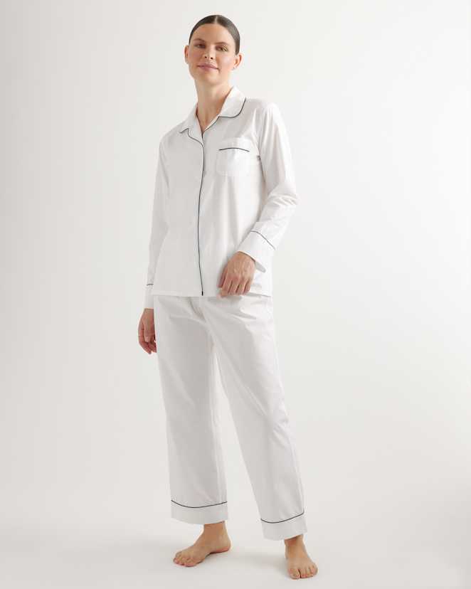 White 100% Cotton Pajama Set