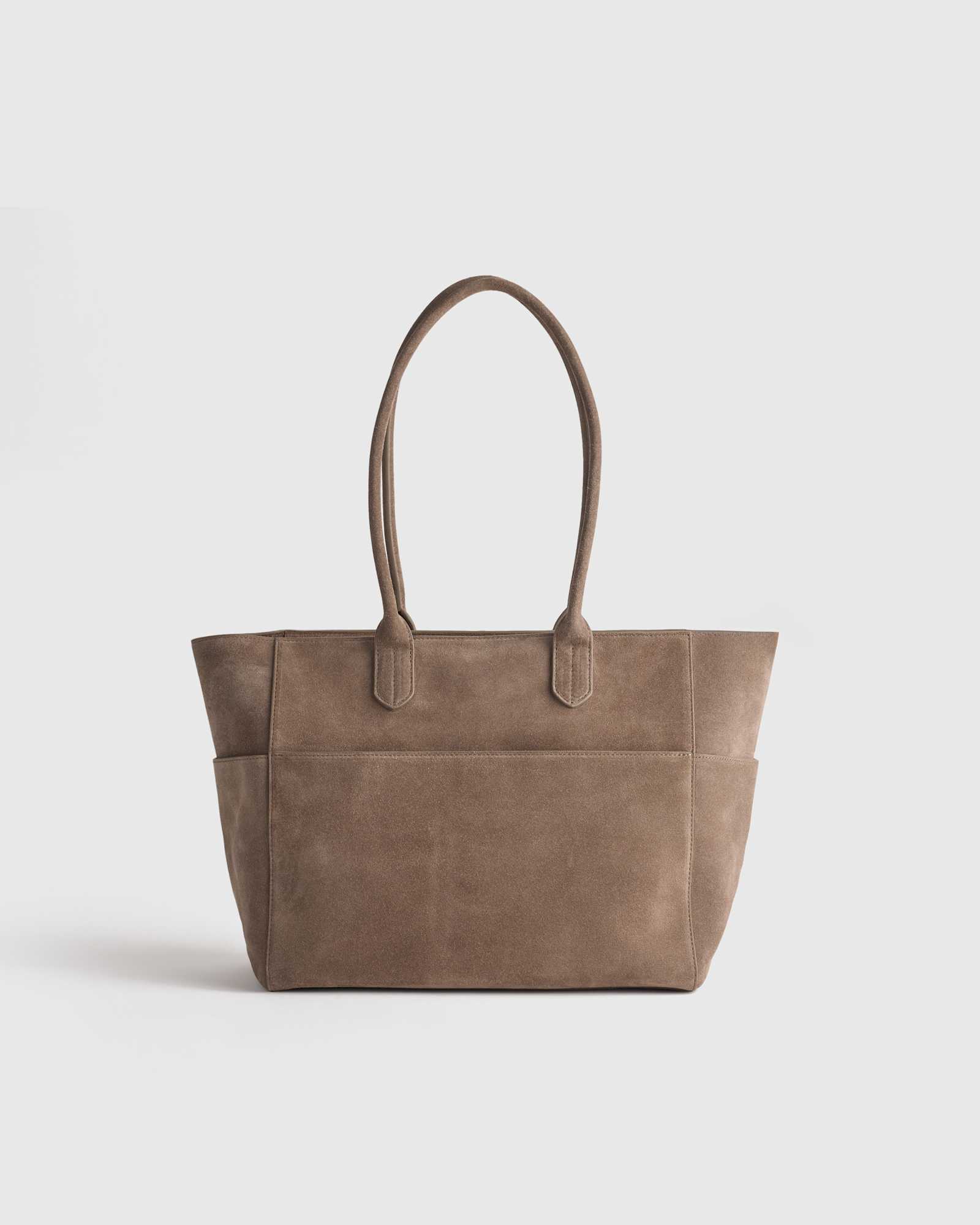 pebble Italian Suede Shopper Tote