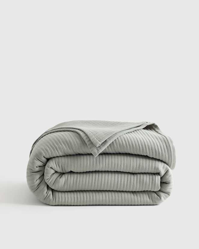 Dried Sage Organic Cotton Matelasse Coverlet