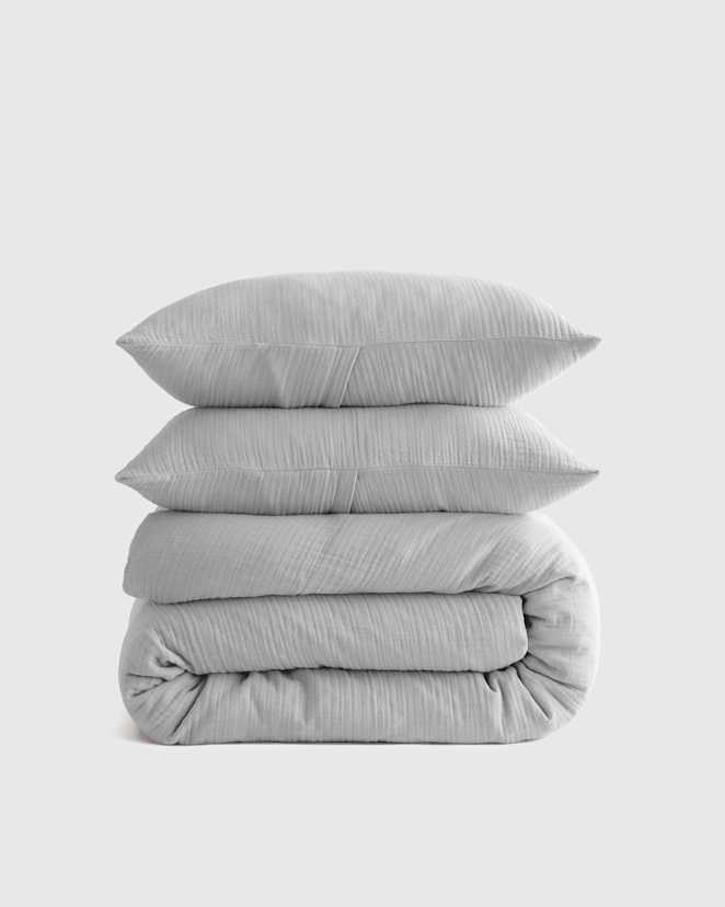 Mist Organic Airy Gauze Duvet Cover Set