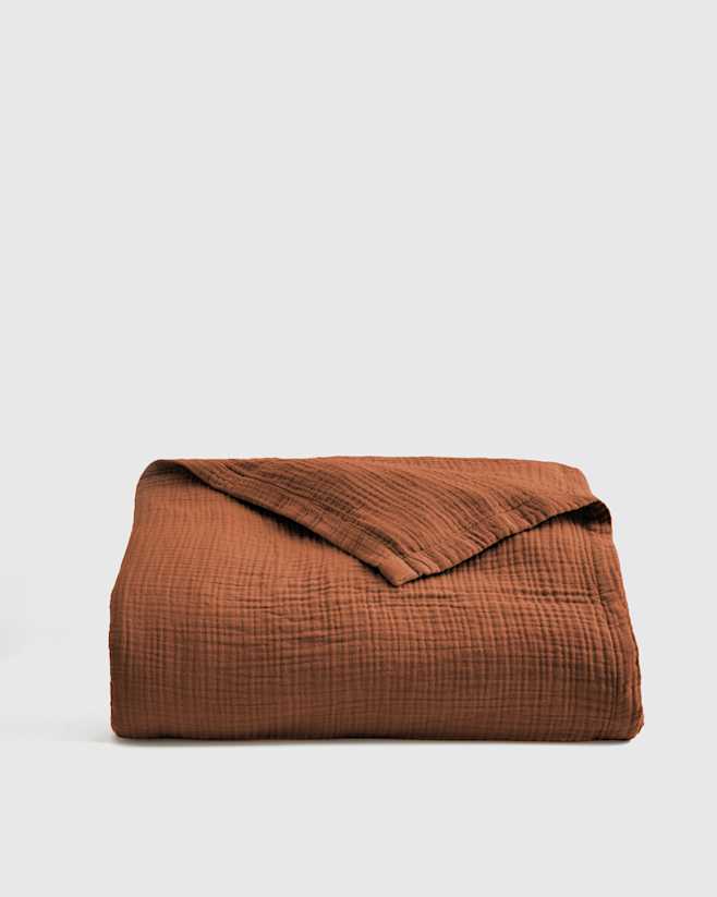 Terracotta Organic Airy Gauze Blanket