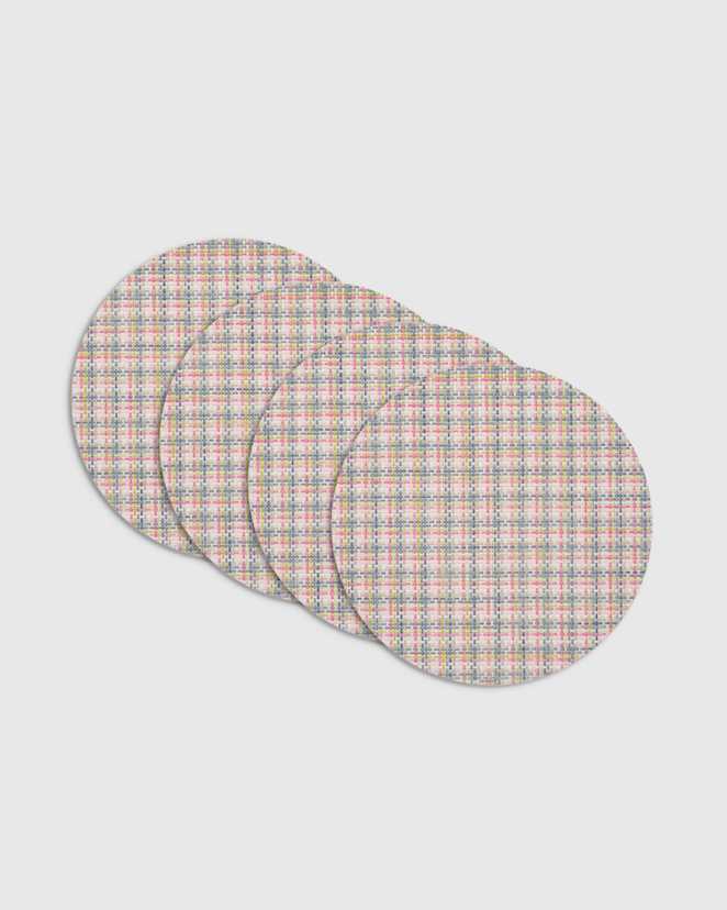 Begonia Basketweave Easy-Care Round Placemat, Set of 4 by Chilewich