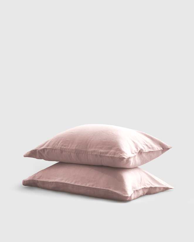 Dusty Mauve European Linen Pillowcase Set