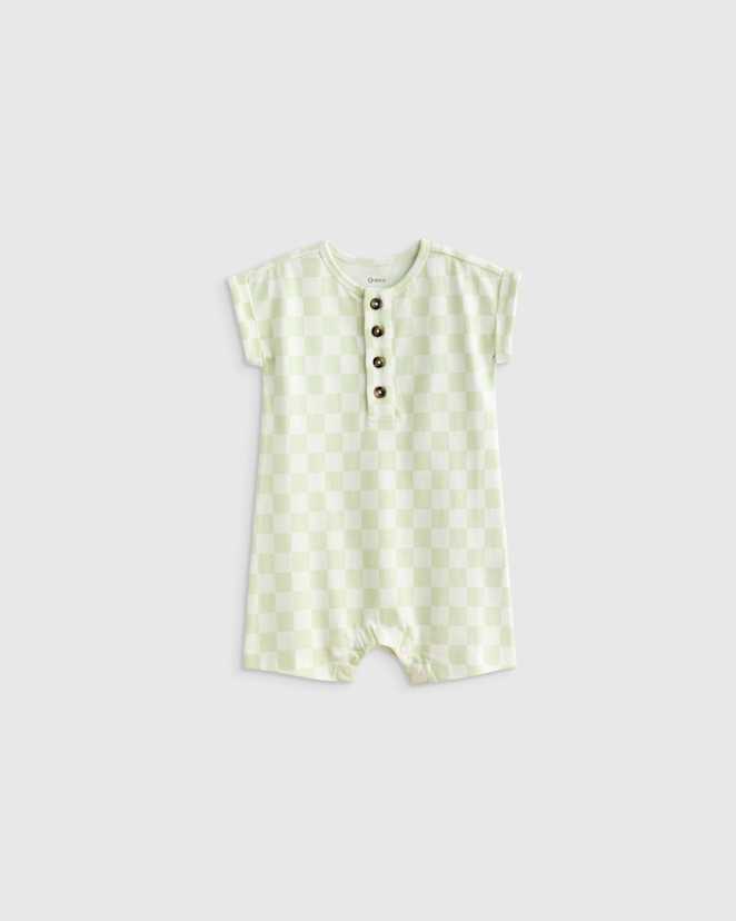 Aqua Check 100% Organic Cotton Romper