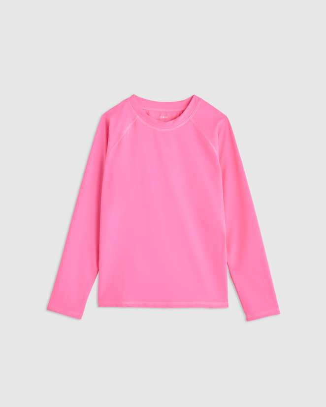 Watermelon Pink Long Sleeve Raglan Rash Guard