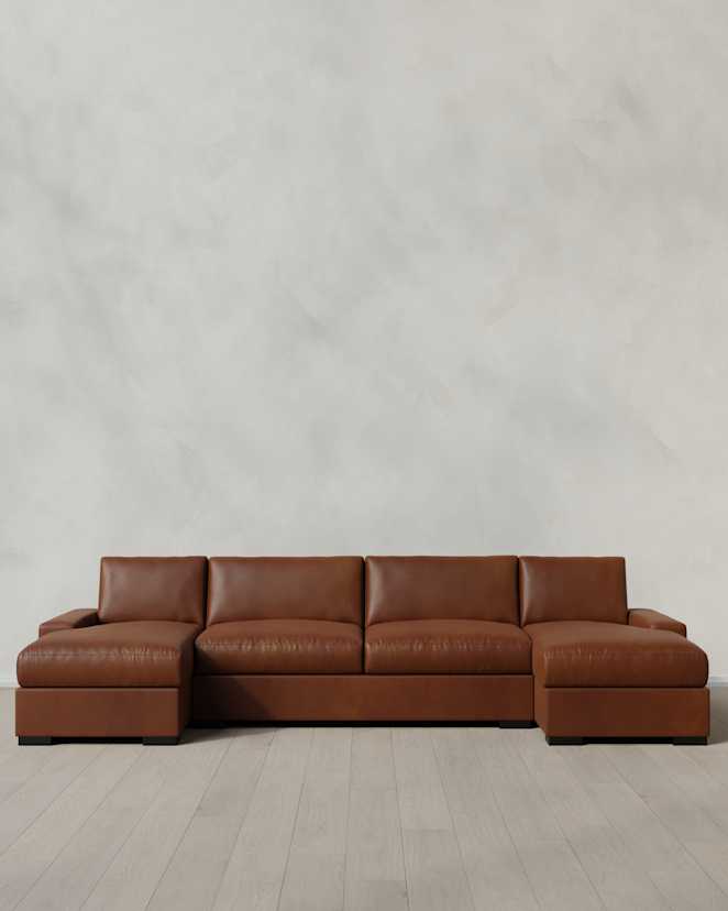 Espresso Stillman U Sectional in Leather