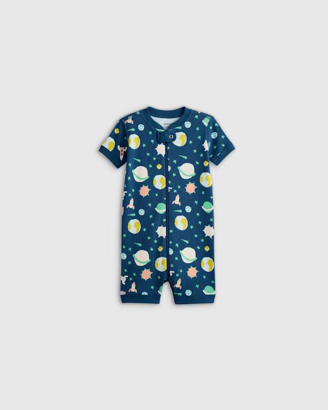 Planets 100% Organic Cotton Shortie Onesie Pajama