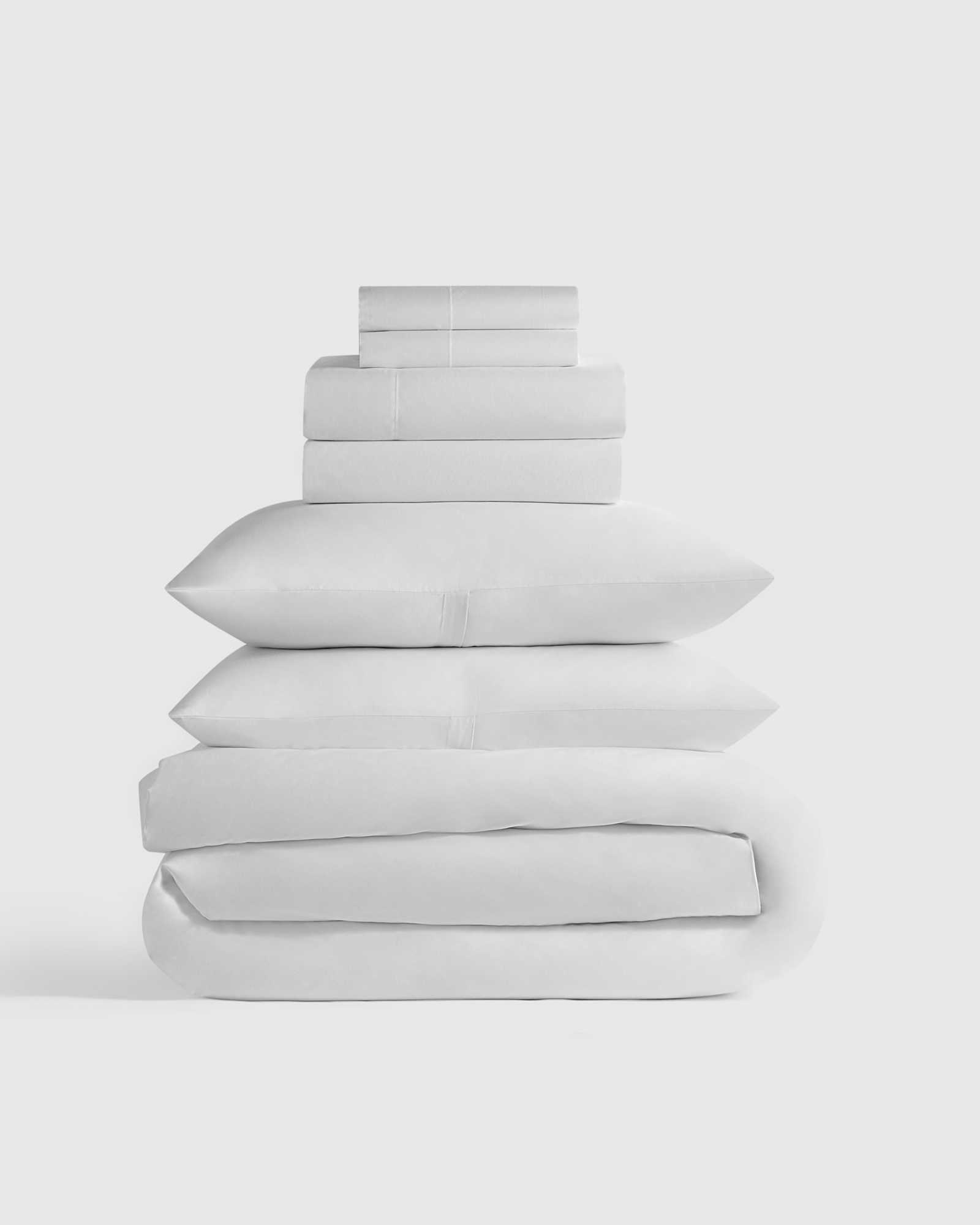light-grey Classic Organic Percale Deluxe Bedding Bundle