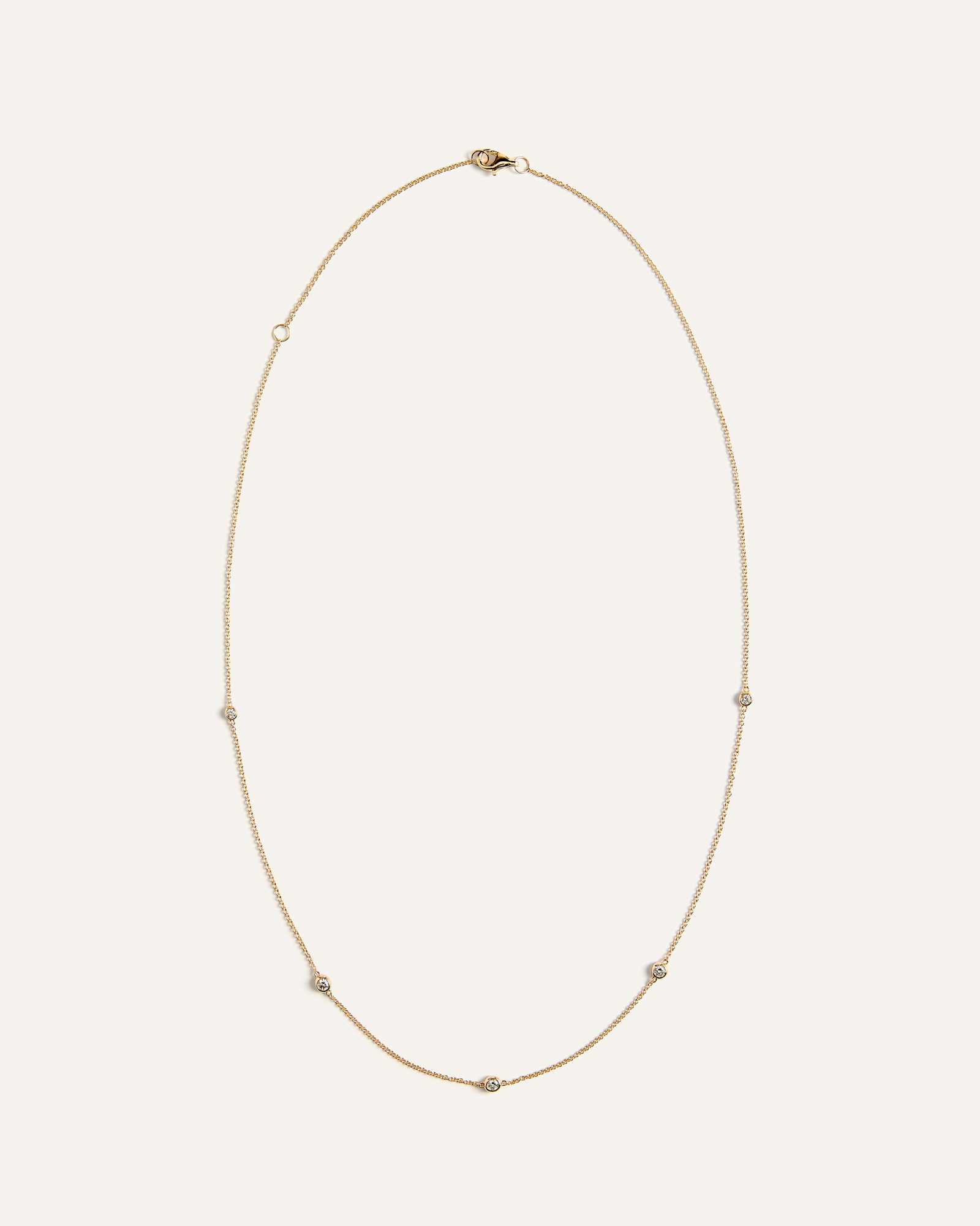 Yellow Gold 14K Gold Diamond Bezel Station Necklace