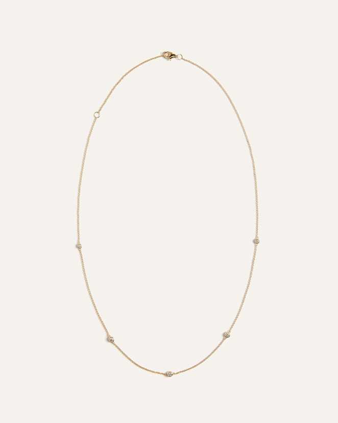 Yellow Gold 14K Gold Diamond Bezel Station Necklace