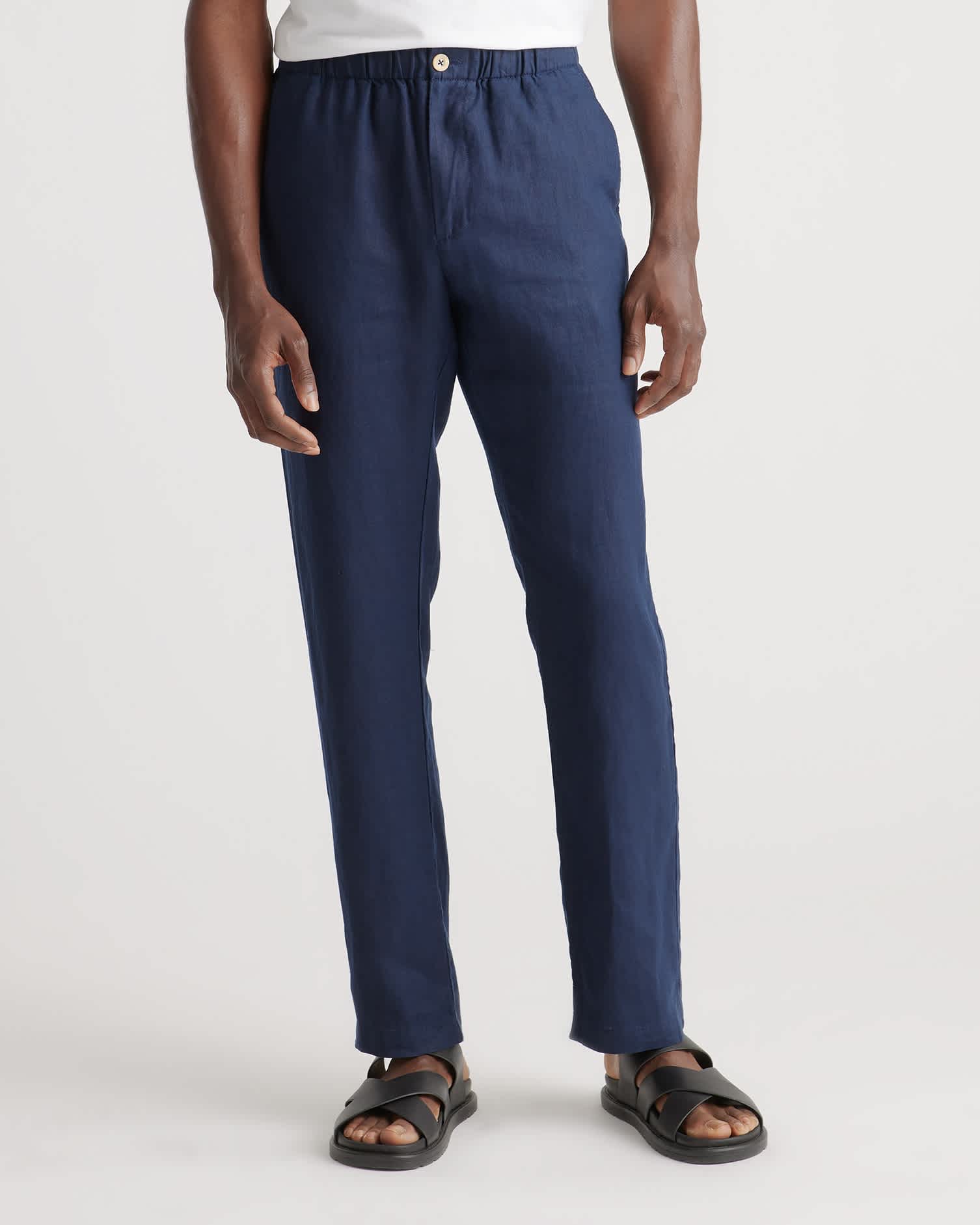 deep-navy 100% European Linen Pants