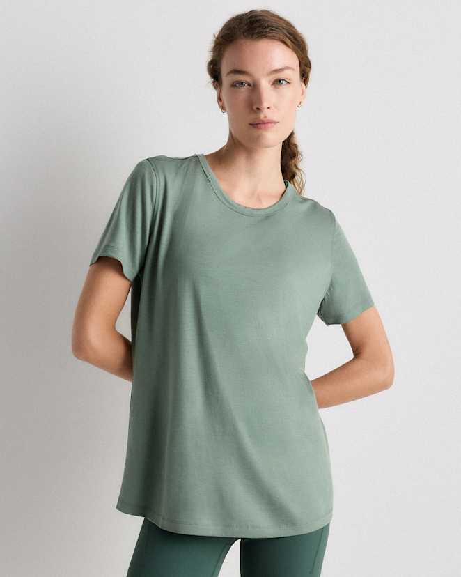 Sea Spray Green 100% Merino Wool All-Season Base Layer Tee