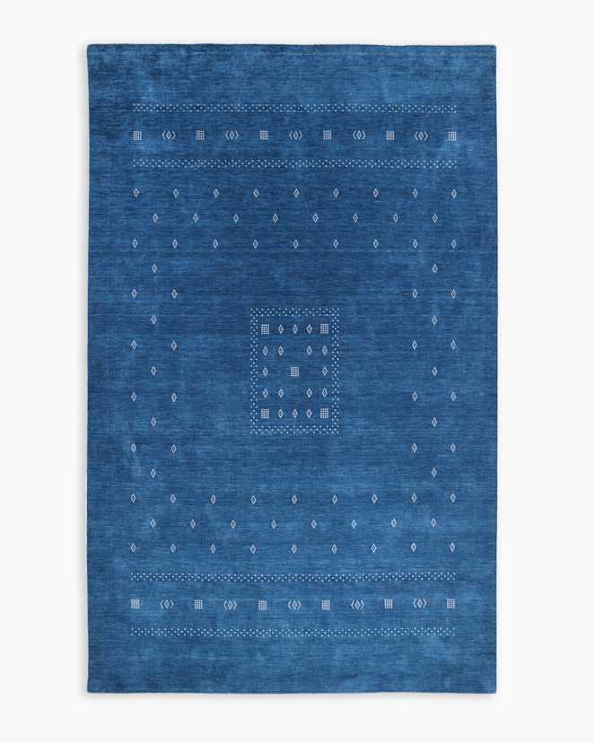 Blue Dakota Hand-Loomed Wool Rug