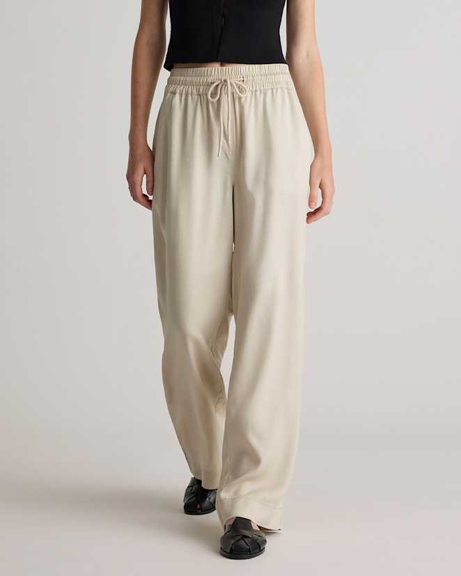 Shale Vintage Wash Tencel Wide Leg Pants