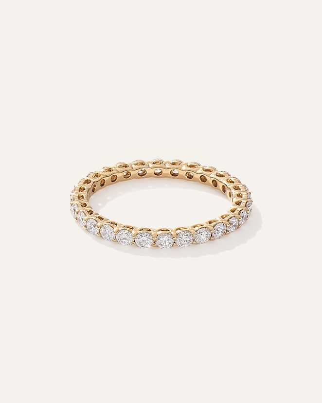 Yellow Gold Lab Grown Diamond Round Eternity Band