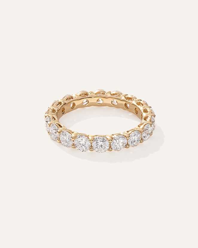 Yellow Gold Lab Grown Diamond Round Eternity Band