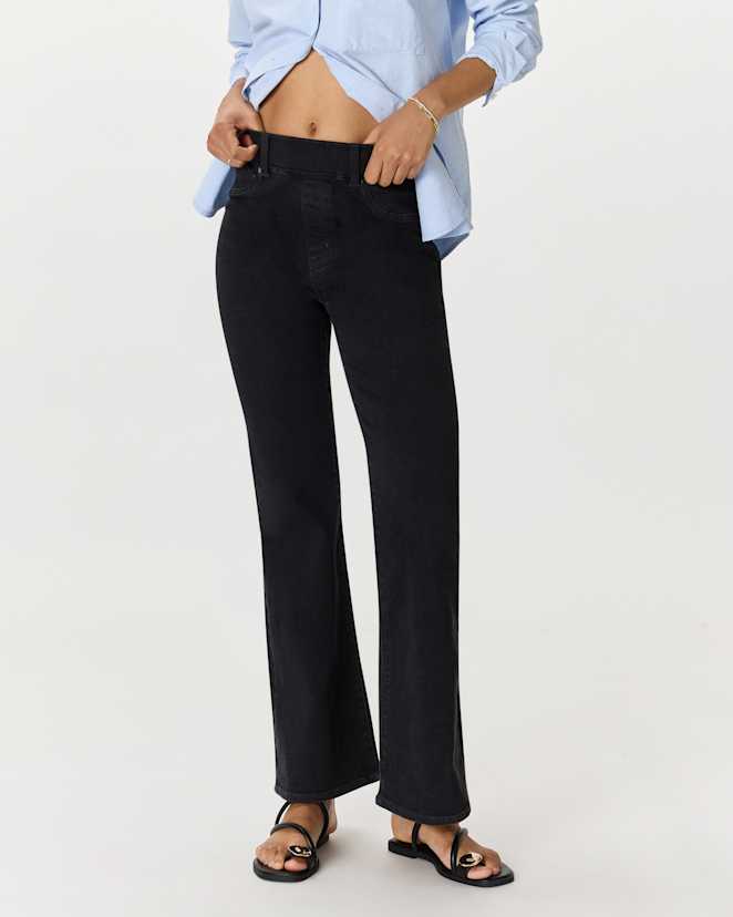 Raven Black Nina Stretch Pull-On Flare Jeans
