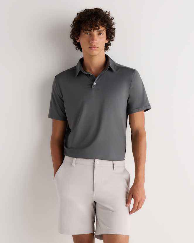 Slate Grey Performance Jersey Short Sleeve Golf Polo