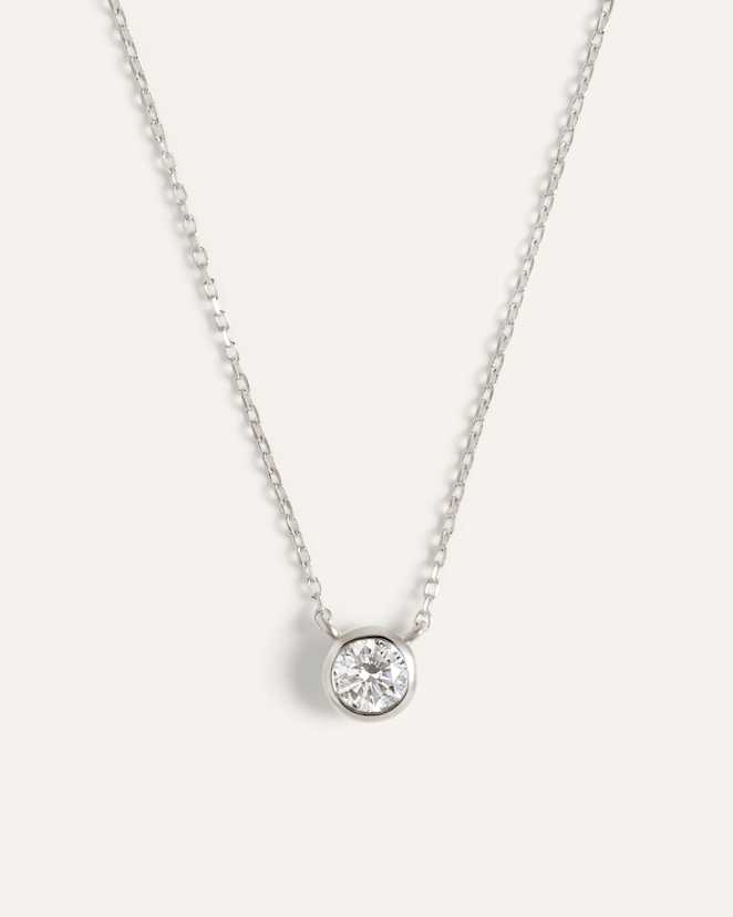 White Gold Collier en or 14 carats à diamants sertis clos