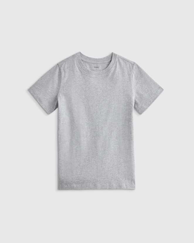 Heather Grey 100% Organic Cotton Jersey Short Sleeve Tee