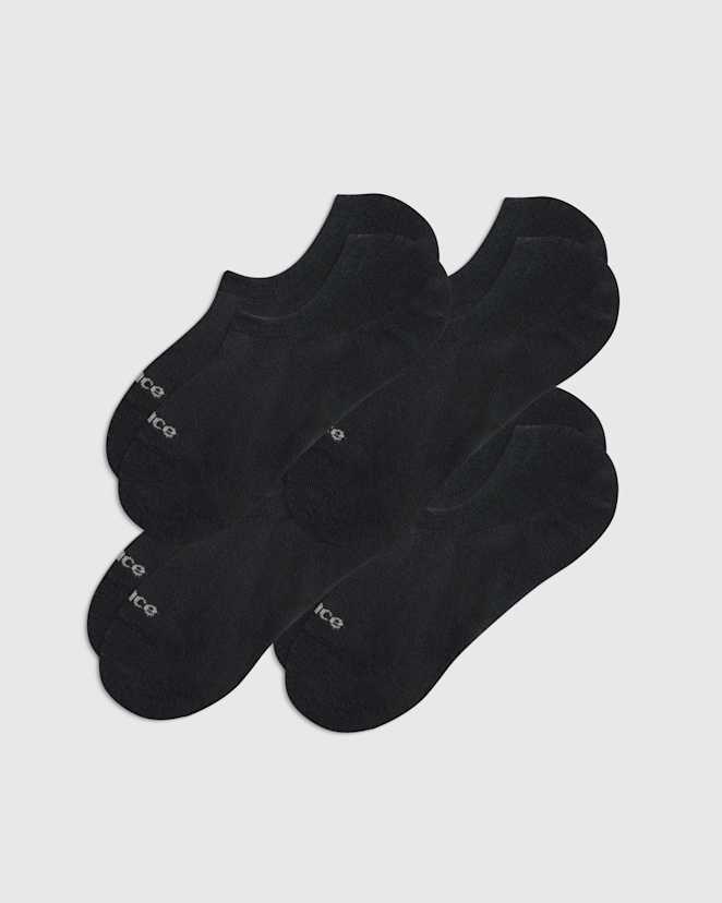 Black Everyday Lightweight Cotton No-Show Socks (4-pack)