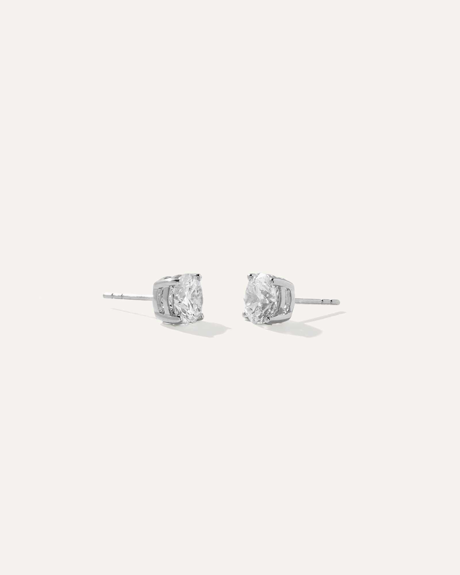 white-gold 14K Gold Lab Grown Diamond Four-Prong Solitaire Studs