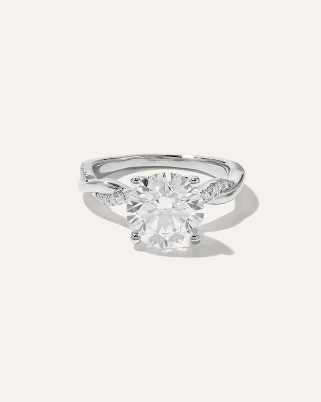 Platinum Lab Grown Diamond Round Twisted Engagement Ring