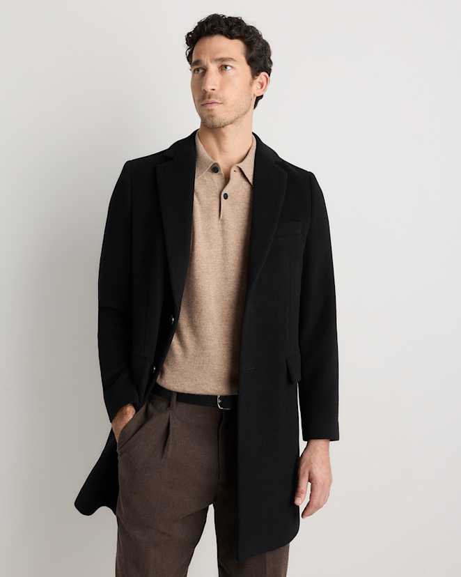 Black Wool Cashmere Overcoat