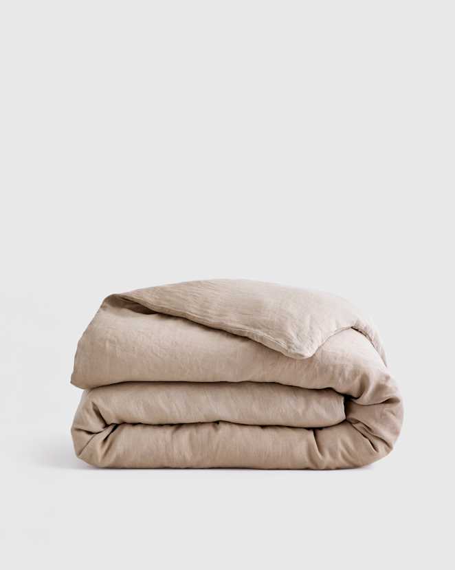 Toffee European Linen Duvet Cover
